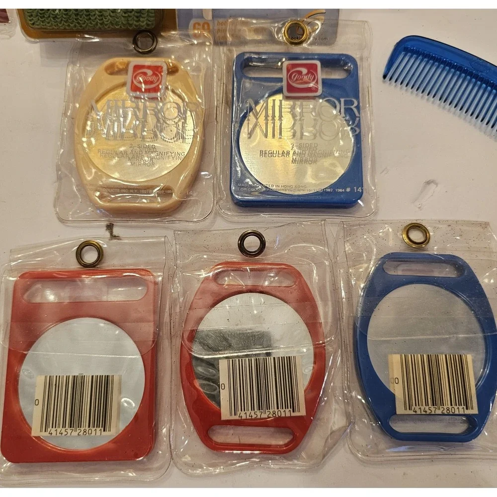 Vintage Goody Wilhold Hair Accessory Lot 80s Mirror Bobby Pins Combs Ties